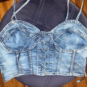 Jean crop top